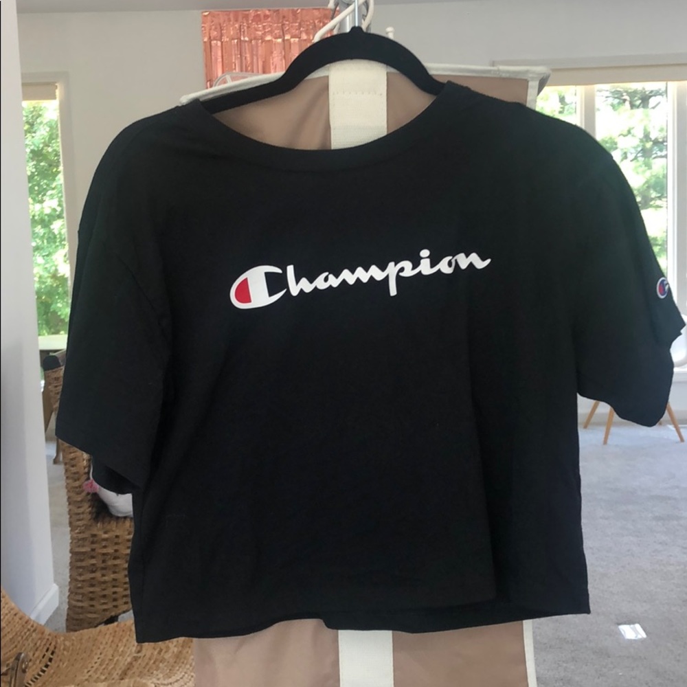 Black champion cropped t-shirt